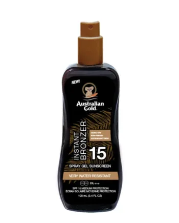 Australian Gold Solcreme Lotion    Spray  Spf 15   Bronzer 100 Ml  Solcreme Hos Frisøren   Baronen