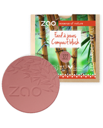 Zao  økologisk Compact Blush  322 Brown Pink  Refill