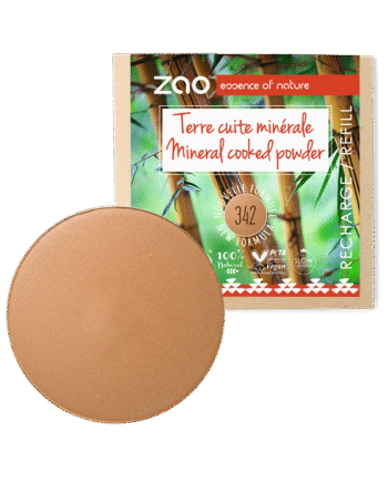 Zao  økologisk Mineral Cooked Powder  342 Copper Caramel  Refill  15