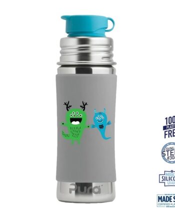 Pura  Big Mouth Sportsflaske Grey Cartoon 325ml