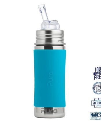 Pura  Kiki Straw Baby Sutteflaske    Mdr  Aqua 325ml Fast Flow