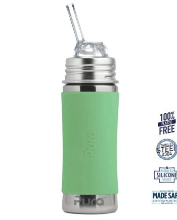 Pura  Kiki Straw Baby Sutteflaske    Mdr  Moss 325ml Fast Flow