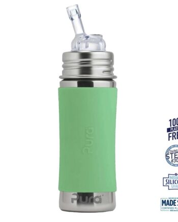 Pura  Kiki Straw Baby Sutteflaske    Mdr  Moss 325ml Fast Flow