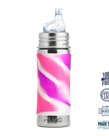 Pura  Sipper Spouts Baby Sutteflaske    Mdr  Pink   Rosa   Hvid 325ml Fast Flow