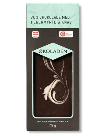 økoladen økologisk Mørk 70  Chokolade Pebermynte   Knas