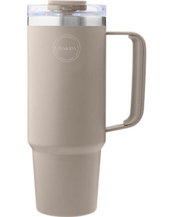 Aya Ida Thermo Cup With Straw Cream Beige