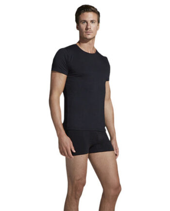 Boody Menâ   Crew Neck  -shirt Sort Str