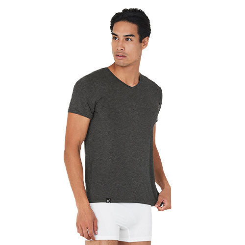 Boody Menâ -neck -shirt Dark Marl Str