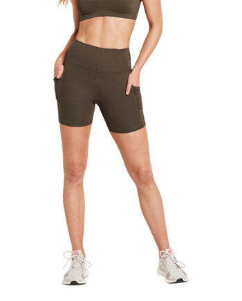 Boody   Quot  High-waist Shorts Dark Olive Str  Xs Motivate