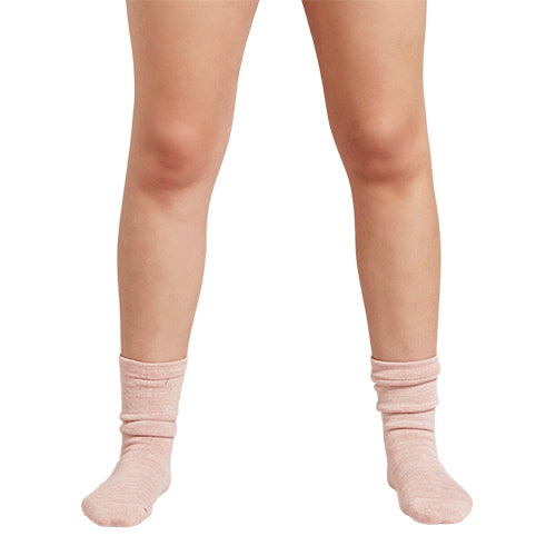 Boody Womenâ Chunky Bed Sock Dusty Pink Hvid Space Dye
