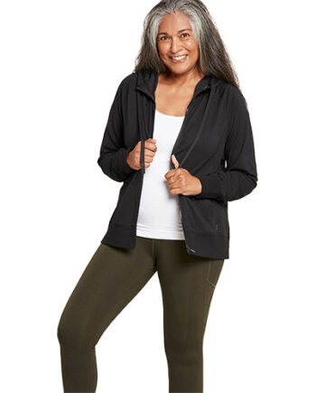 Boody Womenâ   Weekend Zip-up Hoodie Sort Str
