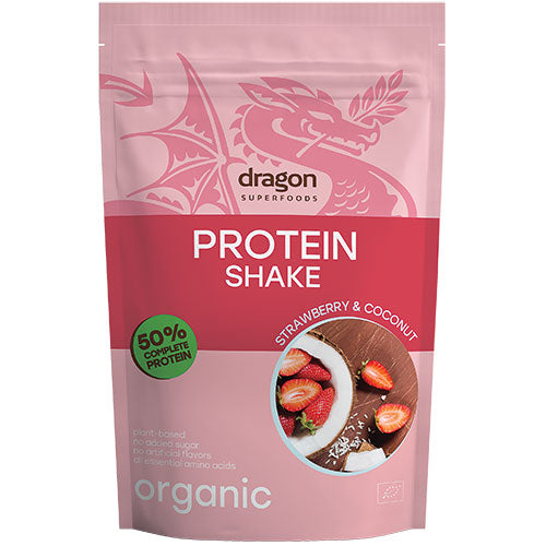 Dragon Superfoods Protein Shake Jordbær Kokos økologisk