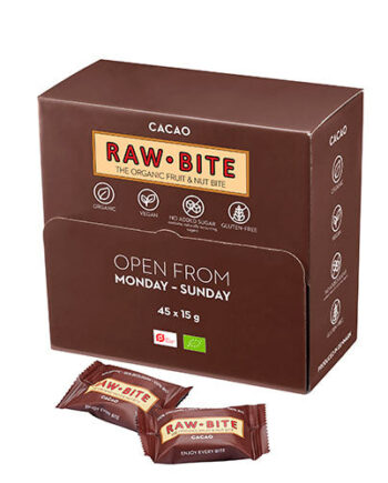 - Veganskrawbite Rawbite Officebox Cacao 45x15g  økologisk