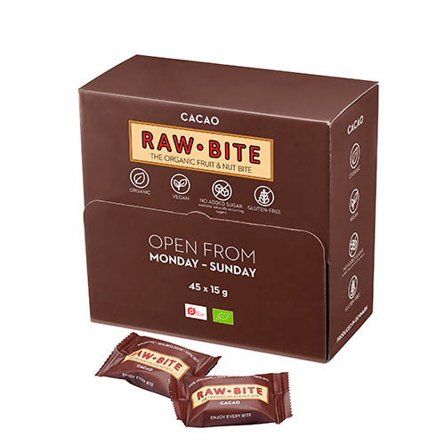 - Veganskrawbite Rawbite Officebox Cacao 45x15g økologisk
