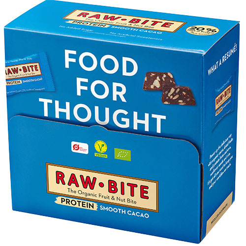 - Veganskrawbite Rawbite Officebox Protein Smooth Cacao 45x15g økologisk