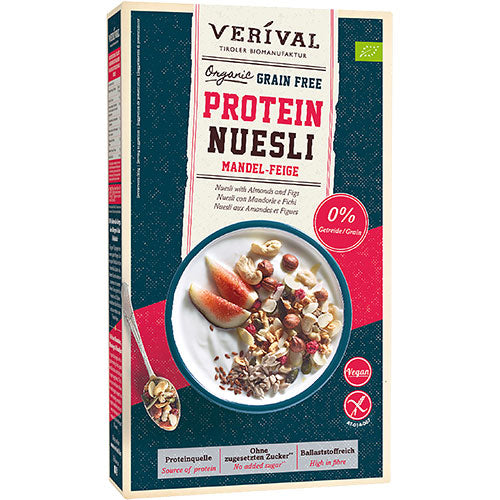 - Veganskverival Protein Müsli Mandel-figner økologisk