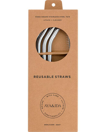 Aya Ida Smoothie Straw Silver Bent