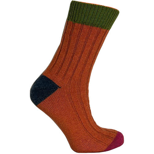 Clemente Merinostrømper Lime Orange Str 35 38