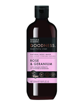 - Veganskbaylis   Harding Goodness Body Wash Rose   Geranium