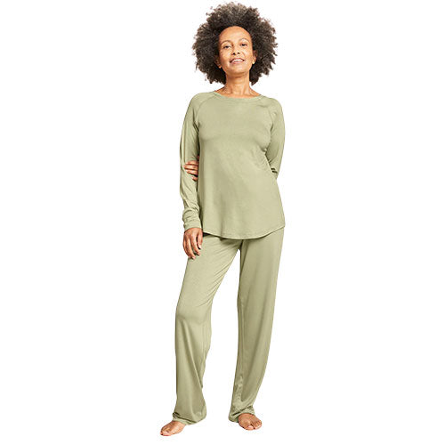 - Veganskboody Goodnight Raglan Sleep Top Sage Str