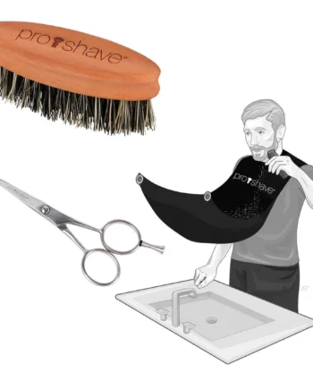 Proshave Skægsæt Med Skægbørste  Fibre  Skægsaks Og Beard Cape