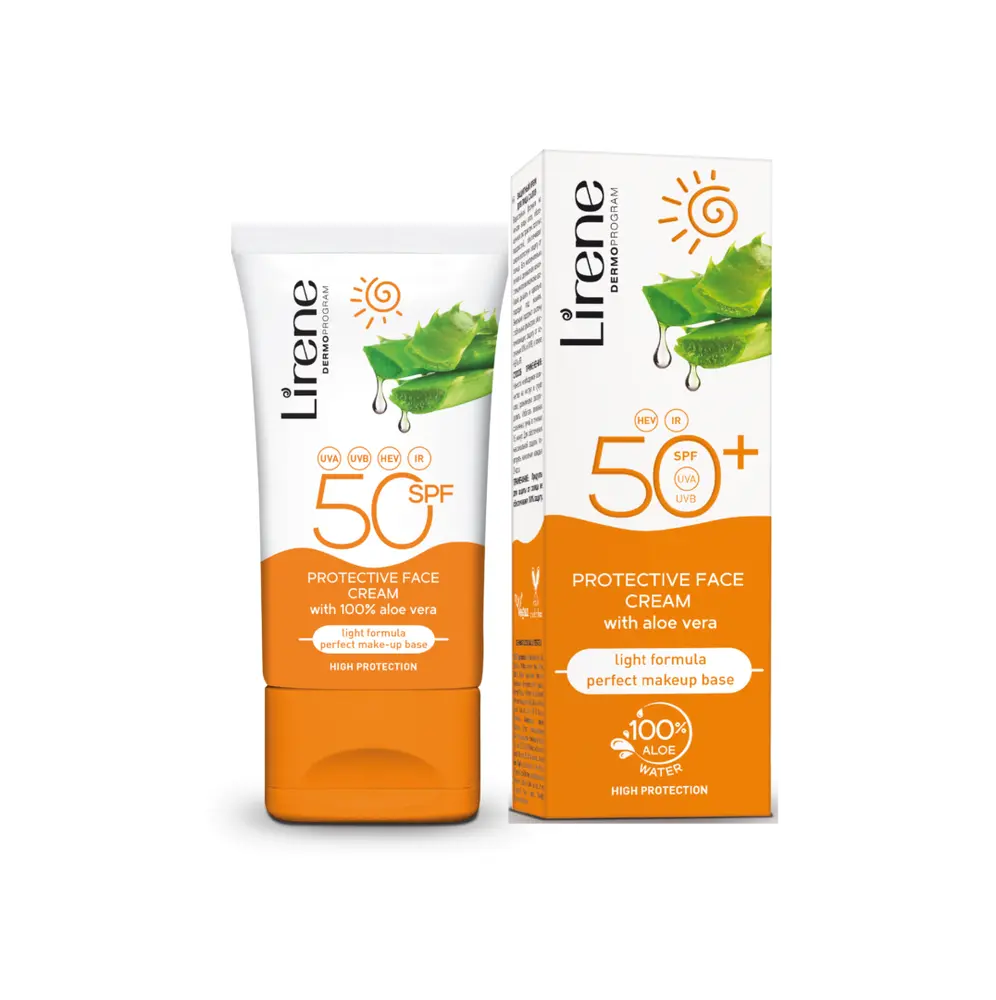 Lirene Solbeskyttende Ansigtsemulsion Med Aloe Vera Spf 50 50ml