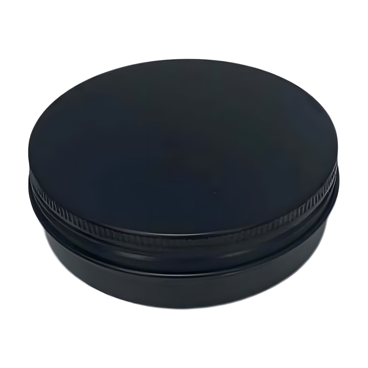 Aluminium Bøtte 150 Ml Sort Med Skruelåg  Skumgummipude  Indvendig Lakering Hedenhus ø86 Mm  Højde 38 Mm