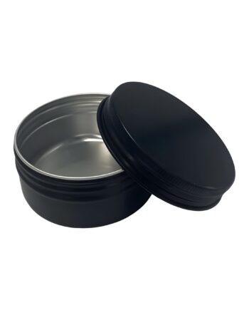 Aluminium Bøtte 10 Ml Sort Med Skumplade  Beskyttende Laklag Hedenhus Velegnet Til Læbepomade  Diameter 36 Mm