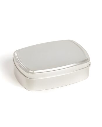 Aluminiumsæske Med Låg 150 Ml Rektangulær Letvægts  Lakeret Indvendig  98x72x29 Mm Hedenhus Velegnet Til Cremer  Salver