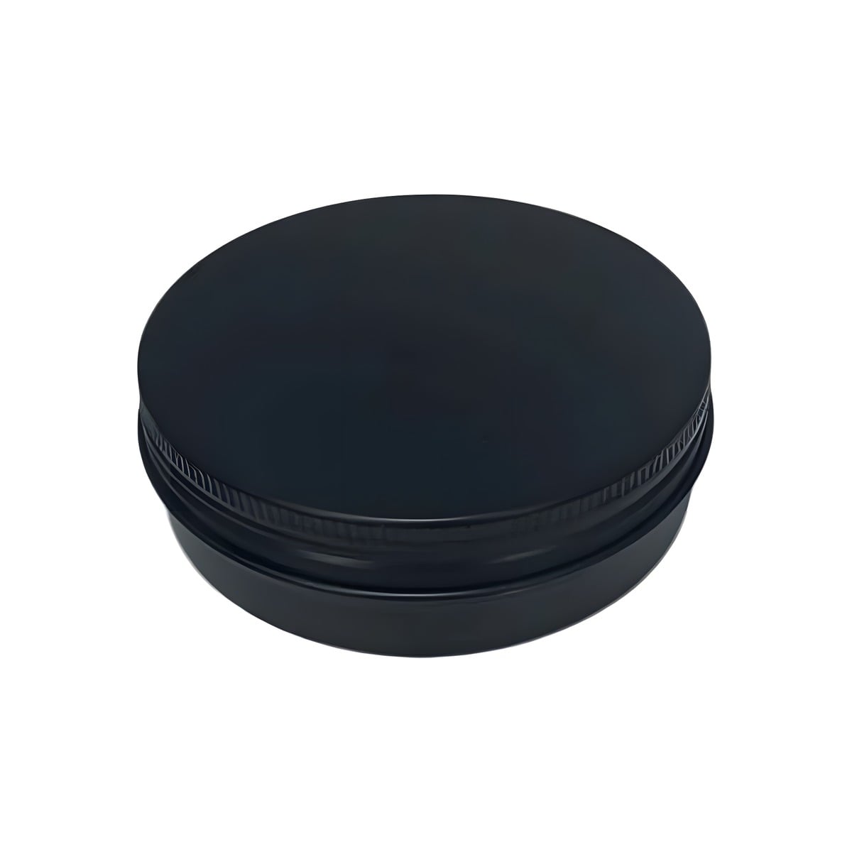Aluminiumsbøtte 50 Ml Sort  Diameter 59 Mm  Højde 27 Mm  Lakbelagt Hedenhus Skumpude   Låg  Velegnet Til Cremer