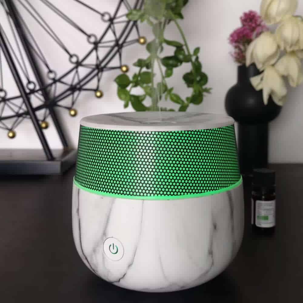 Aroma Diffuser Til æteriske Olier 140 Ml Marmorlook  Farvet Lys  Kompakt Hedenhus Kailo Automatisk Slukning  Kold Diffusion