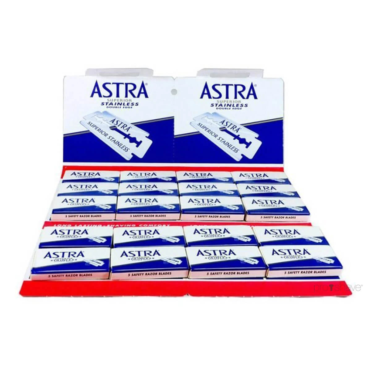 Astra Superior Stainless Blue De-barberblade    Stang  20x5 Stk   100 Stk