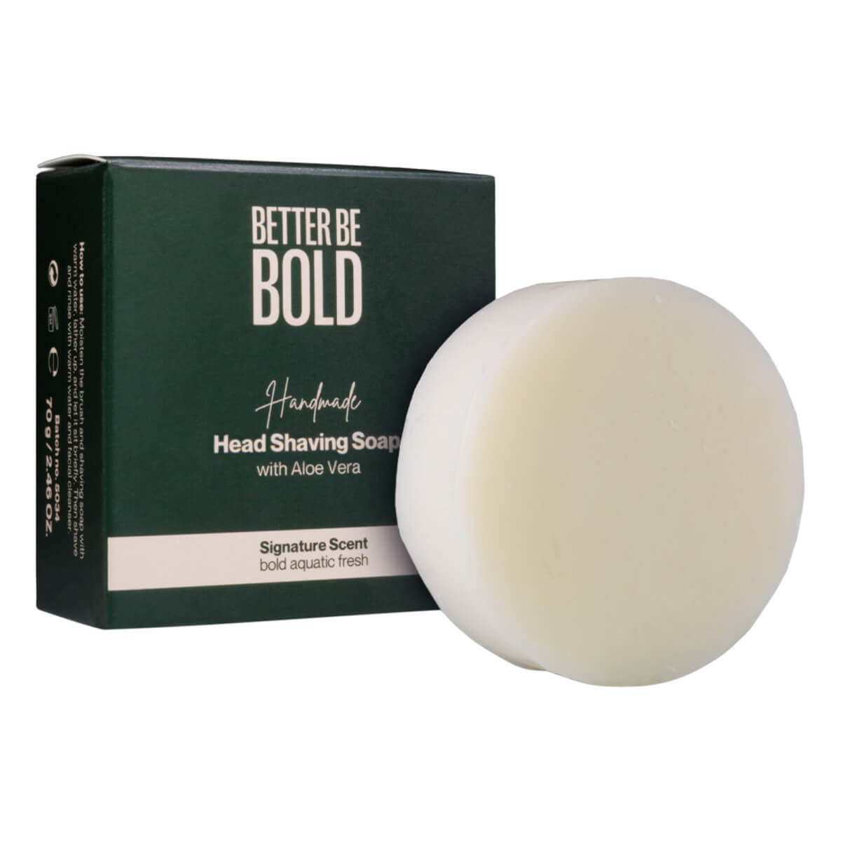 Better Be Bold Handmade Headshaving Soap  Aloe Vera  70