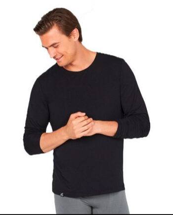 Boody Mens Long Sleeve Crew Neck  -shirt Sort Str