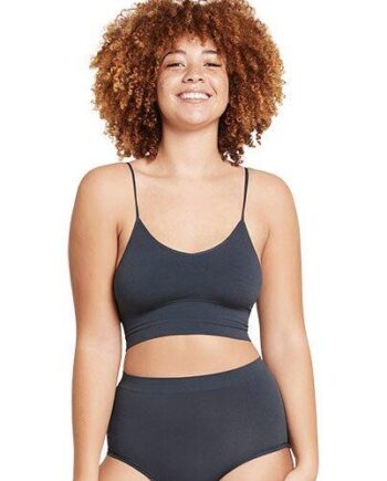Boody Ribbed Low Back Bra Storm Str    Lyolyte