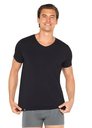 Boody  -shirt Herre  -hals Sort Str       Stk