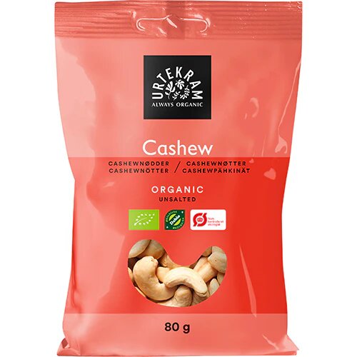 Cashewnødder Hele øko  80 Gram