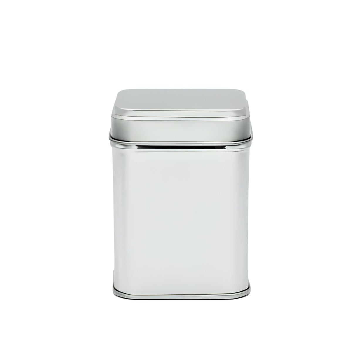 Firkantet Blikdåse 150 Ml Med Låg  Beskyttende Lak  Stabelbar Hedenhus 50x62 Mm  Højde 85 Mm  Vægt 49
