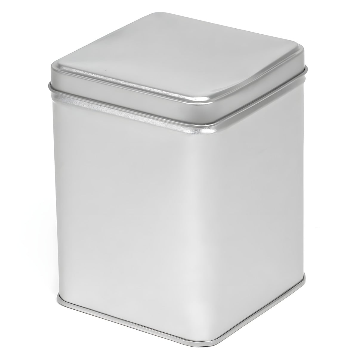 Firkantet Blikdåse 650 Ml Med Låg  Stabelbar  Lakeret Metal 88x88x118 Mm Hedenhus Velegnet Til Pulver  Badesalt Mm