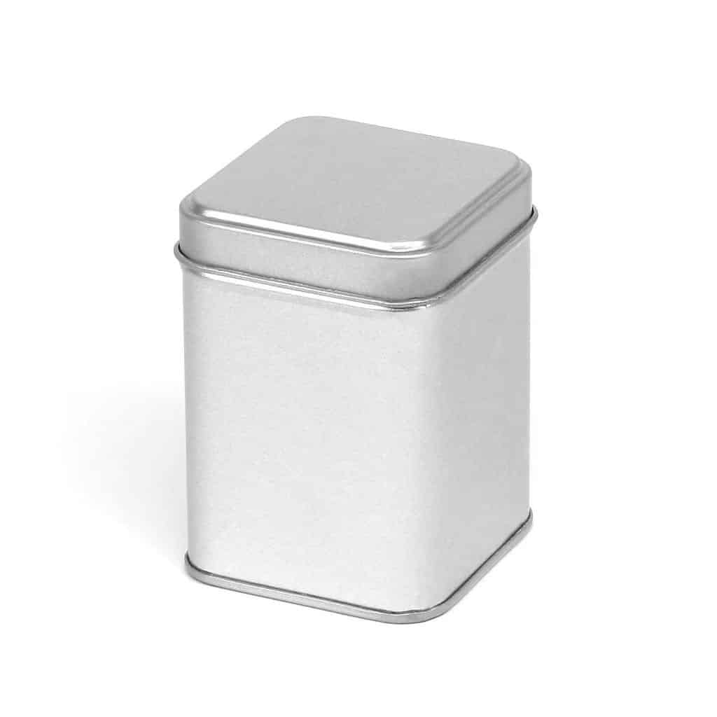 Firkantet Blikdåse 200 Ml Metal Bøtte 60x60x83 Mm  Lakbelagt  Stabelbar Hedenhus Egnet Til Cremer Og Tørvarer