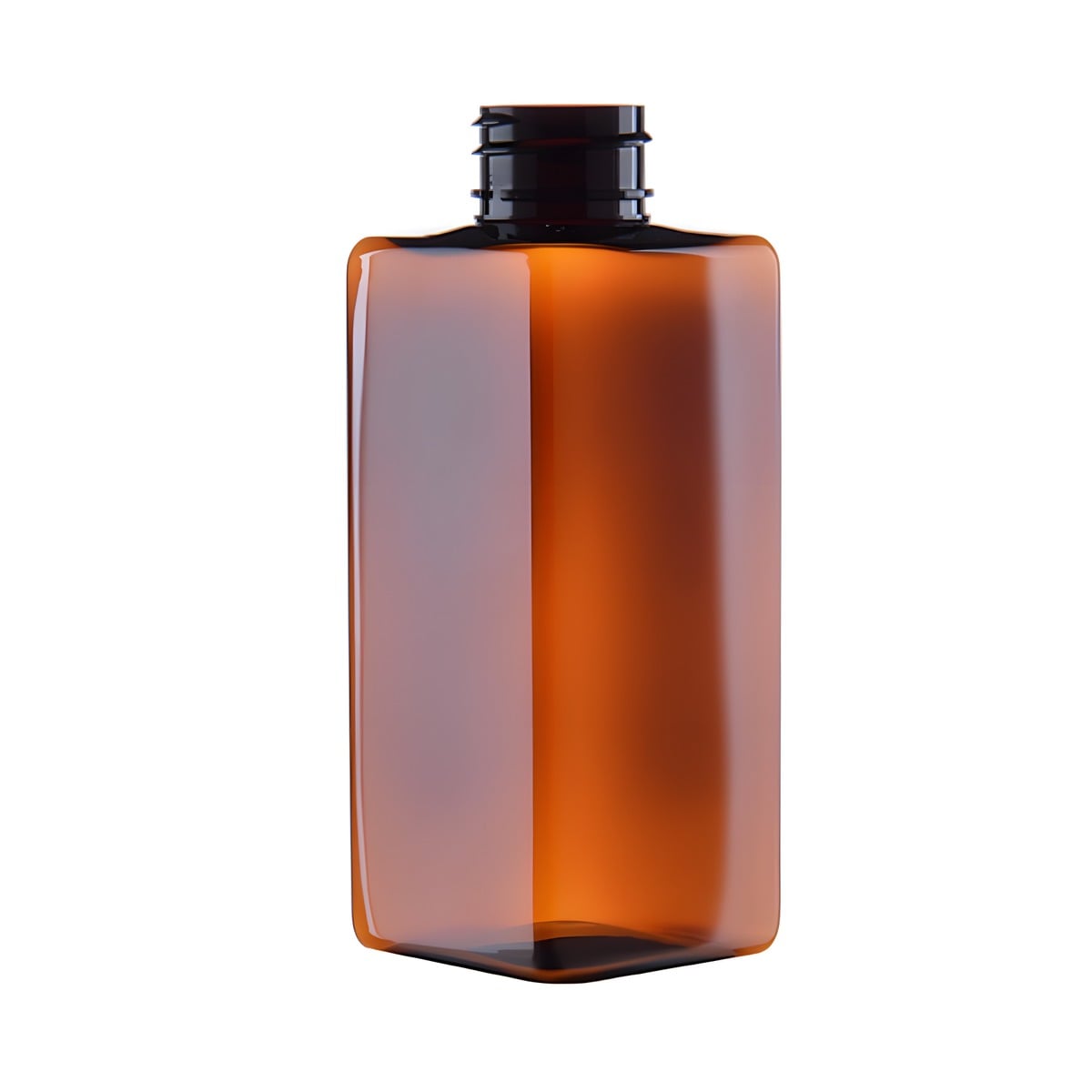 Firkantet Plastflaske 250 Ml Brun Pet 28 410 50x50x127 Mm  Gevindstørrelse 28 410 Hedenhus