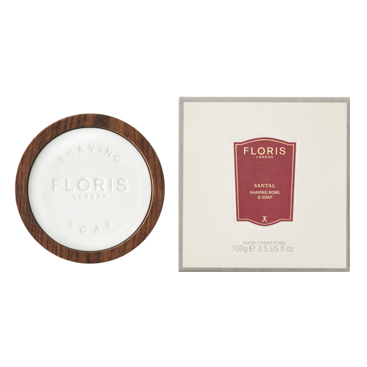 Floris London Santal  Barbersæbe   Træskål  100 Gr