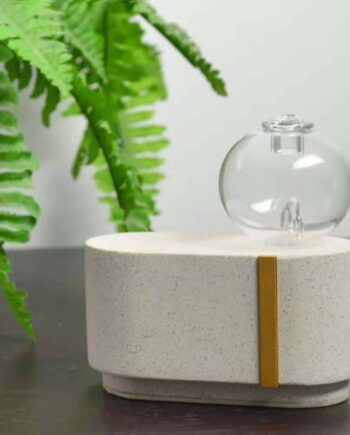 Forstøver Diffuser Cement Og Håndlavet Glaskuppel Med Led-lys  Usb  Kompakt  Inkl  Taske Hedenhus Cimia