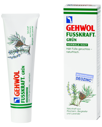 Gehwol Fusskraft Pleje Creme  Grøn  125 Ml  Til Svedige  Trætte Fødder