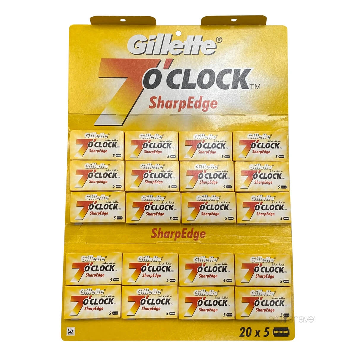 Gillette     Apos Clock Sharpedge De-barberblade  Gul    Stang  20x5 Stk   100 Stk