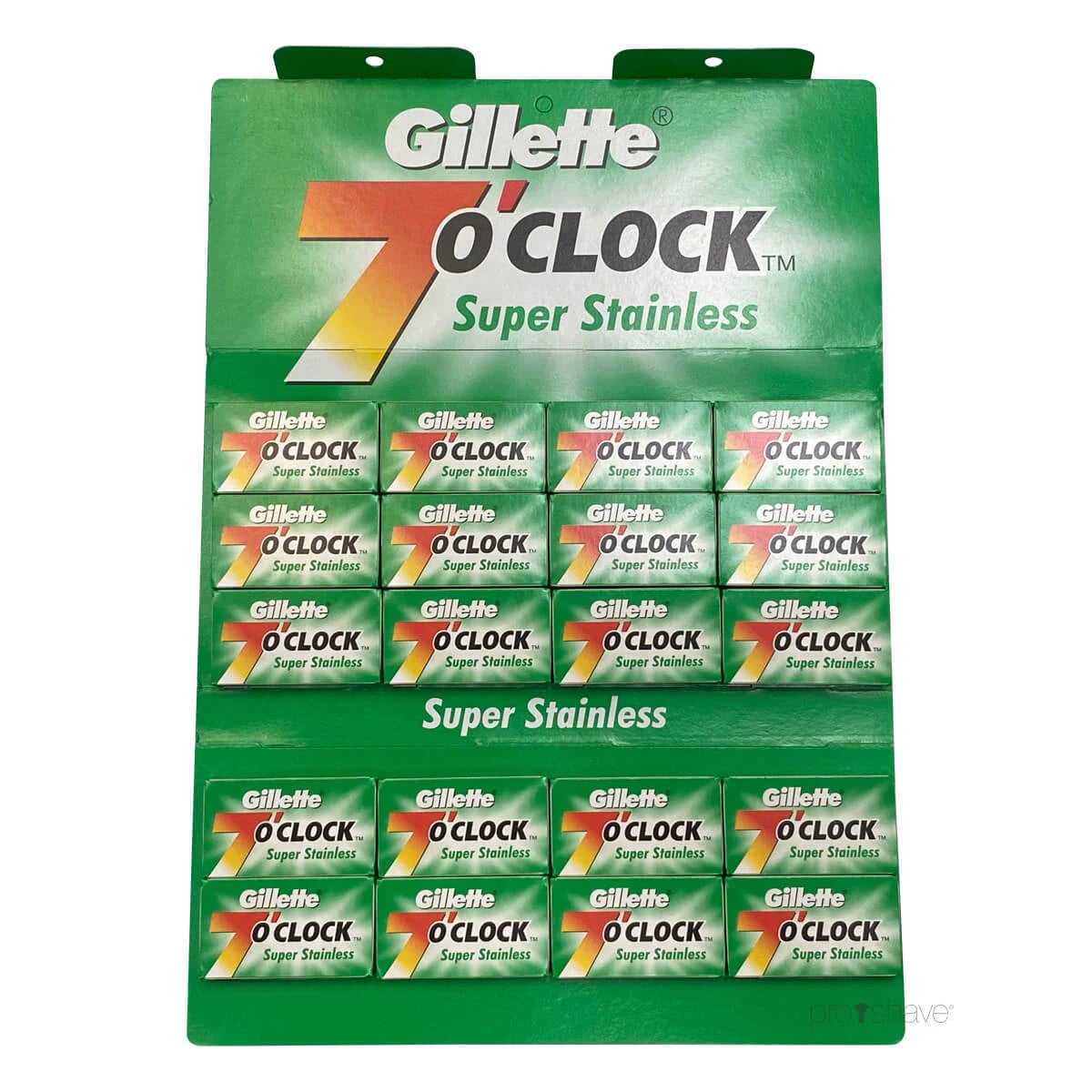 Gillette     Apos Clock Super Stainless De-barberblade  Grøn    Stang  20x5 Stk   100 Stk