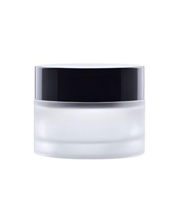 Glas Cremebøtte 50 Ml Mat Glas  Sort Pp-låg  Skumpude  ø62mm  Højde 49mm Hedenhus Giftfri  Lugtfri  Genanvendelig