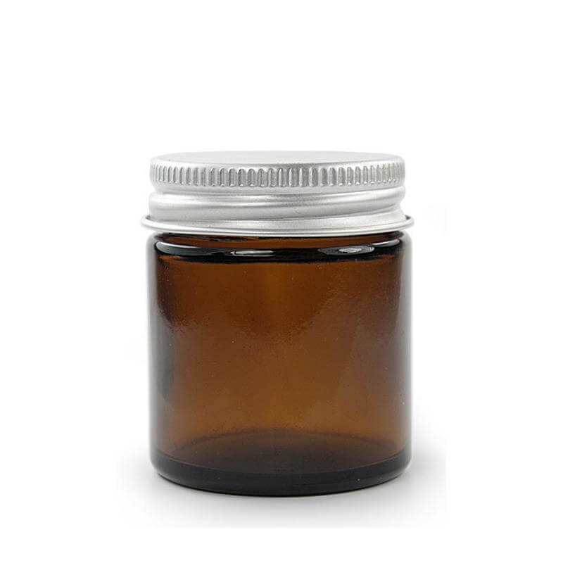 Glas Krukke 30 Ml Brun Med Aluminium Låg Tæt Lukning  45 Mm Høj  38 Mm Diameter Hedenhus Velegnet Til Cremer