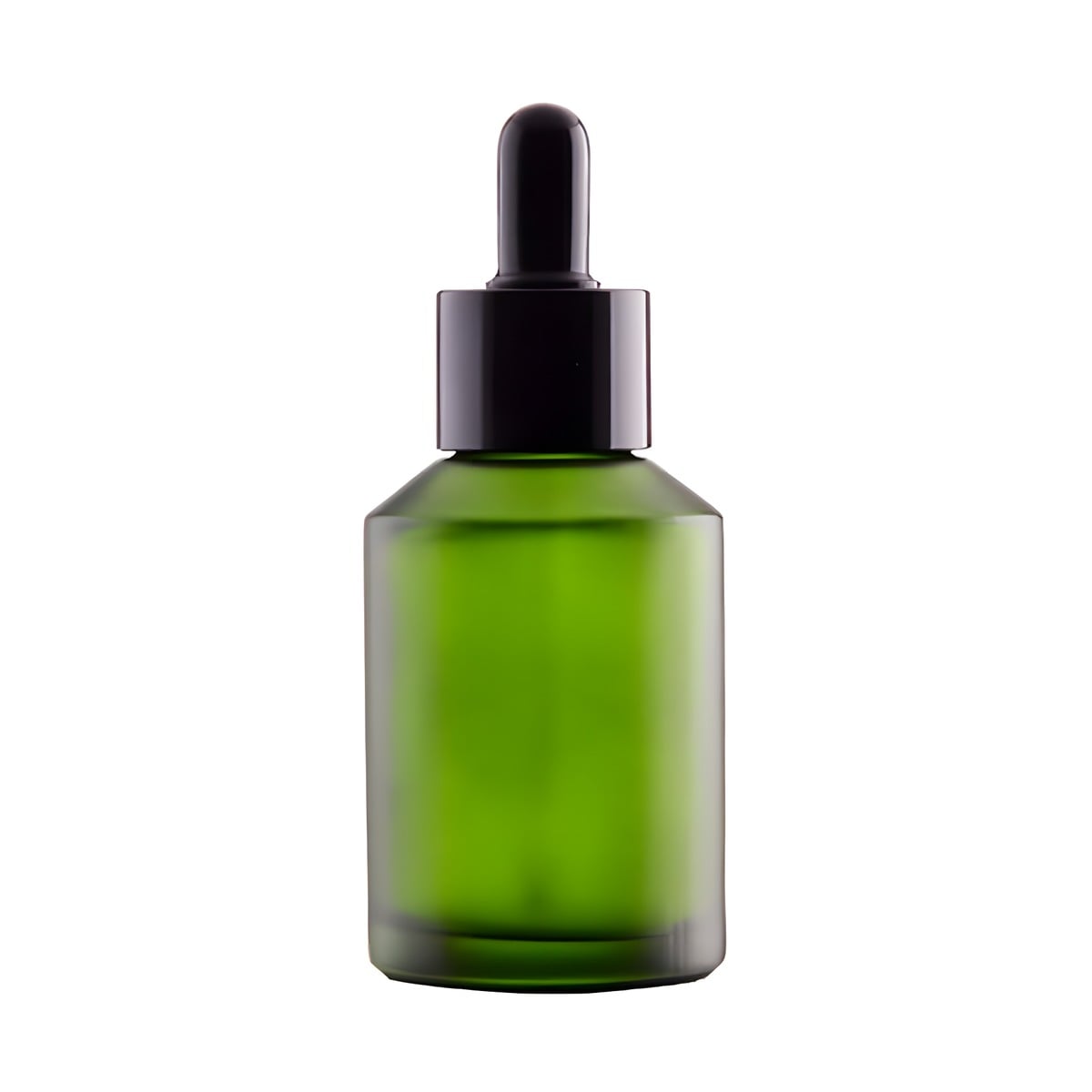 Glasflaske Med Pipettelåg 60 Ml Grøn  Sort Låg  Højde 11 Cm  Diameter     Cm Hedenhus Kraftigt Glas  Ca  105