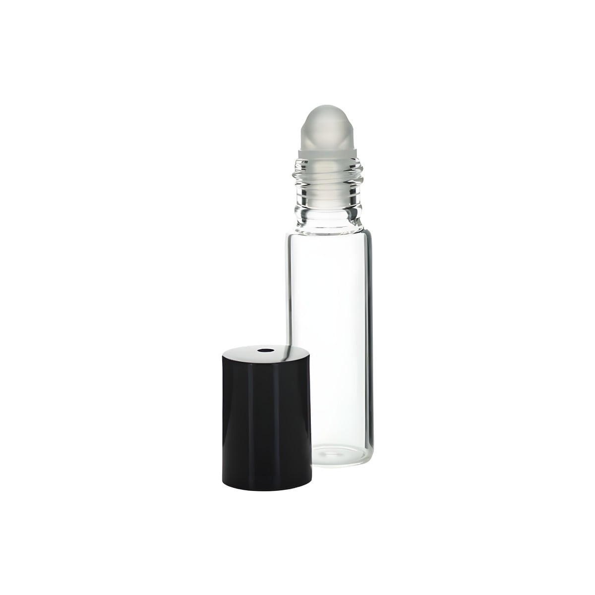 Glasflaske Med Rullehoved   Ml Klar Glas  Sort Plastiklåg  Højde 65 Mm  Diameter 16 Mm Hedenhus Letvægts  Praktisk Opbevaring